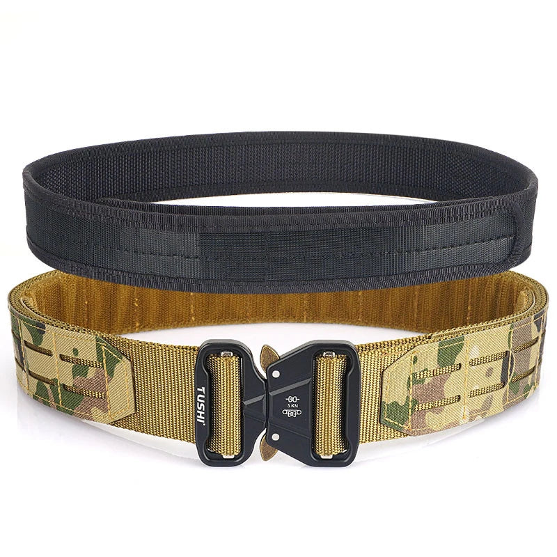 Tactical Belt 2 Inch Quick Release Ronin Camo Belt Metal Outdoor Waist Belt