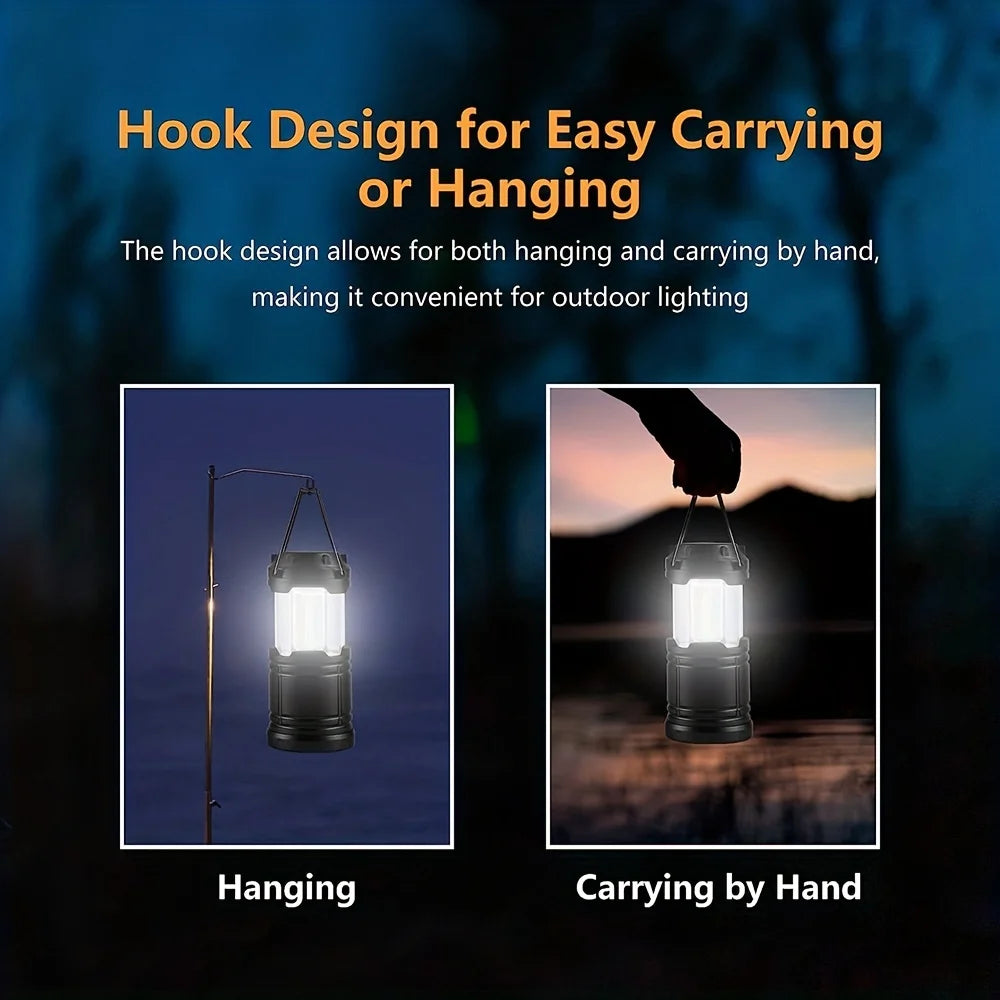 Portable Camping Lantern Battery Powered LED Tent Light for Outdoor