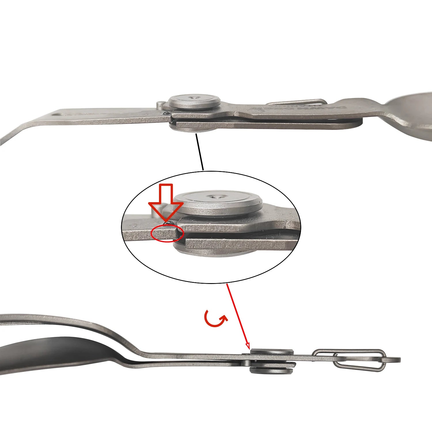 Titanium Folding Spoon and Fork for Camping, Multifunctional combination