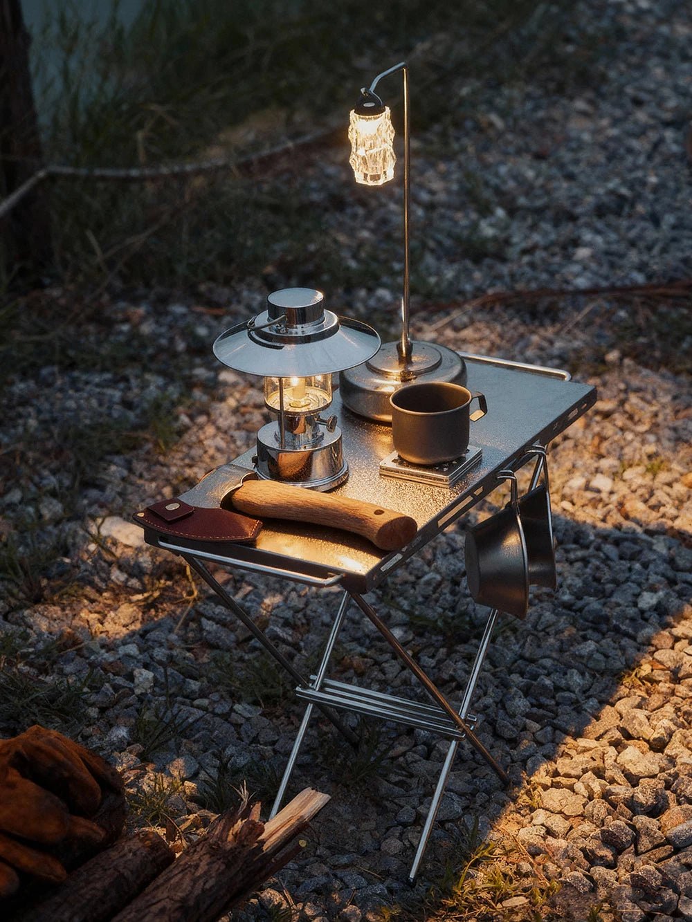 Portable Folding Camping Table Stainless Steel Outdoor Picnic Desk Carry