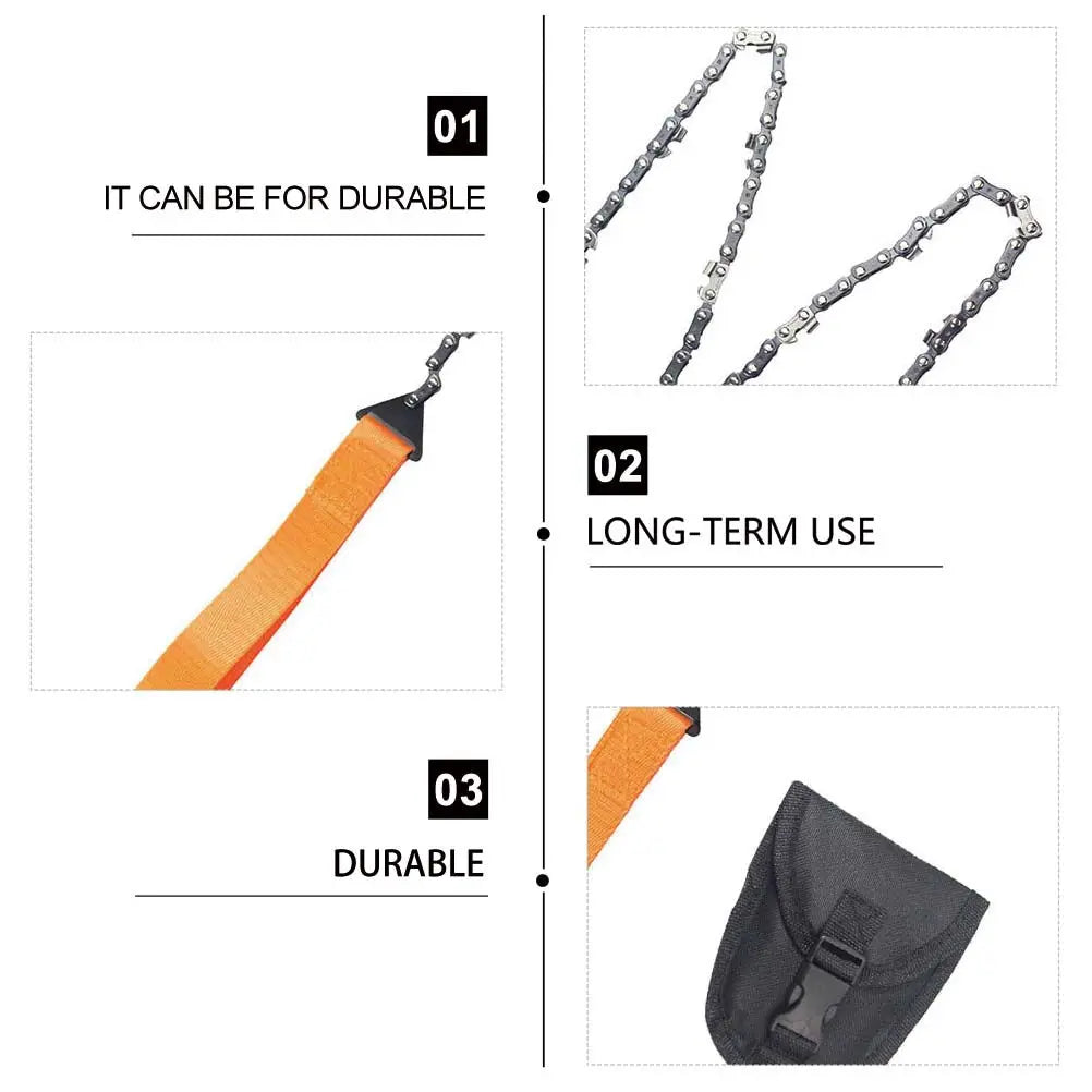Outdoor Hand Chainsaw Camping Sawing Tool Tree Cutting Cable