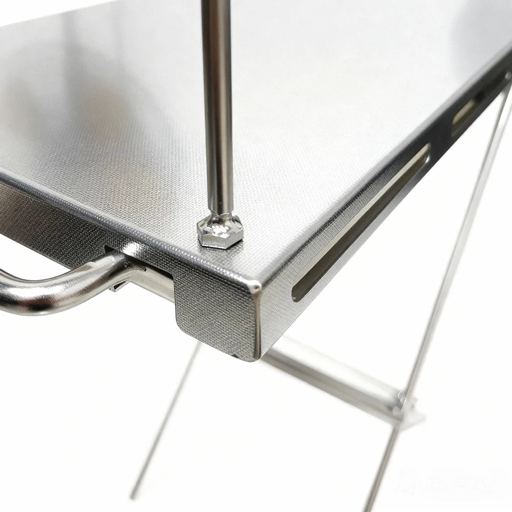 Portable Folding Camping Table Stainless Steel Outdoor Picnic Desk Carry