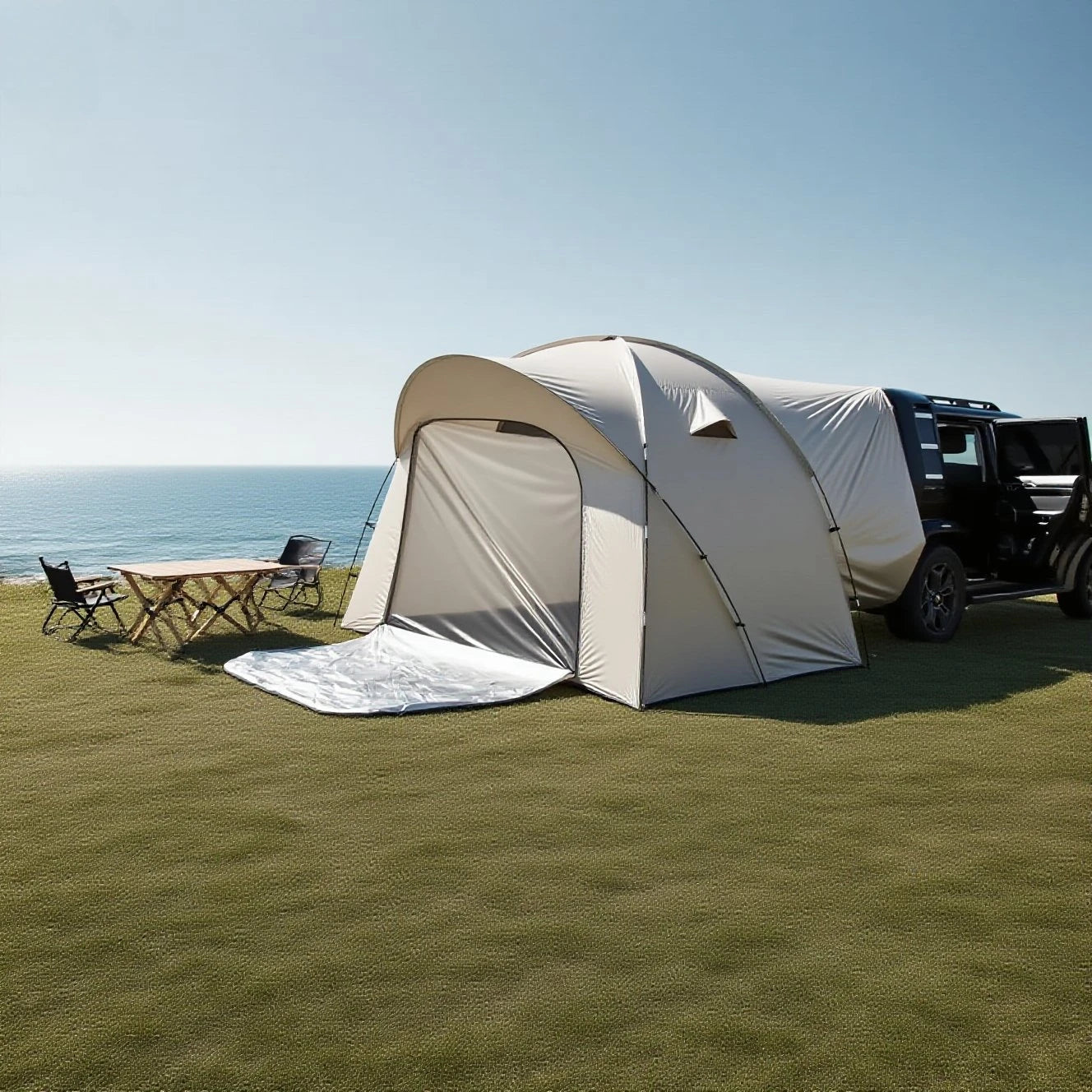3-4 Person SUV Camping Tent PU4000 Waterproof with Mesh Bug Door