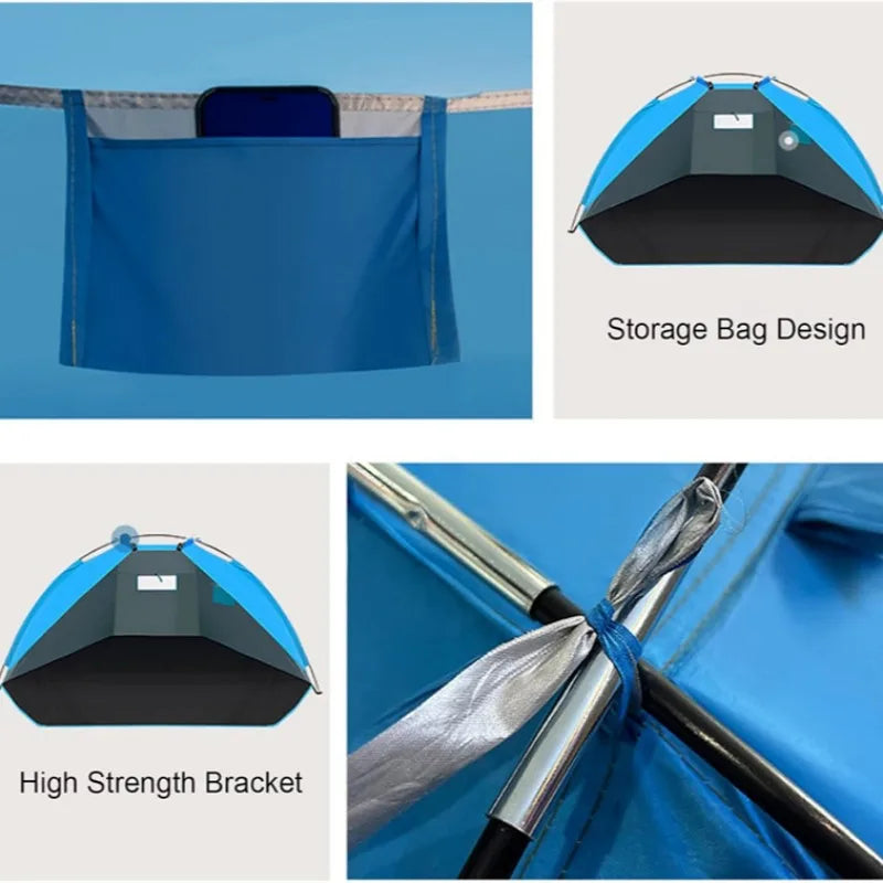 Ultralight 2 Person Beach Tent, Automatic Pop Up Sun Shelter with Carrying Bag