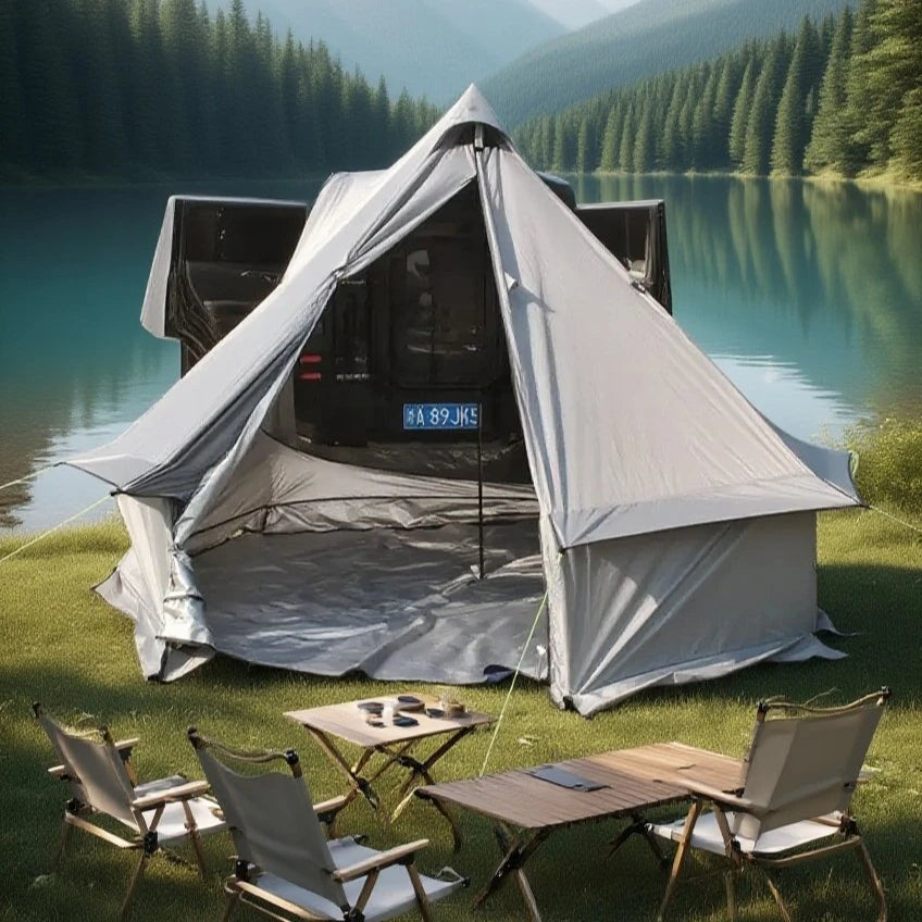 Camping Tent with Chimney & Stove Vent - 6-8 Person PU4000 Waterproof, Quic