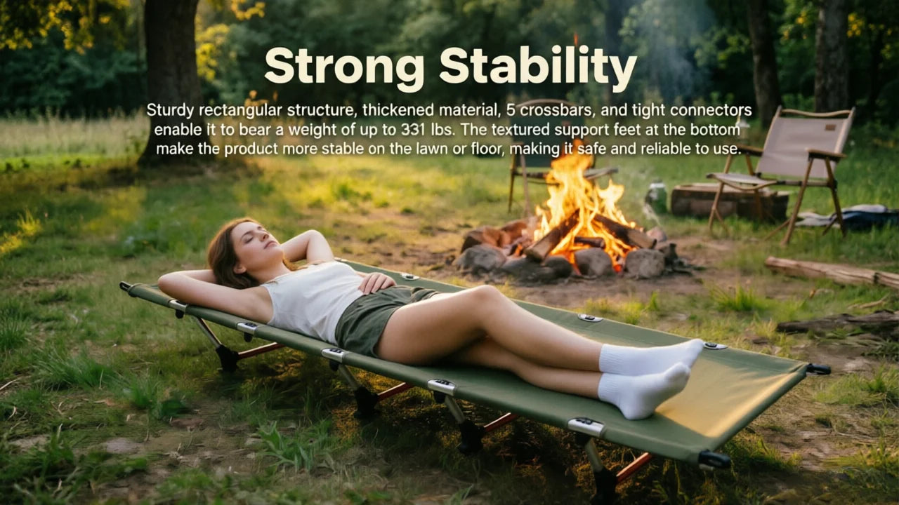 Folding Camping Cot Portable Compact For Outdoor Travel Base Camp Hiking