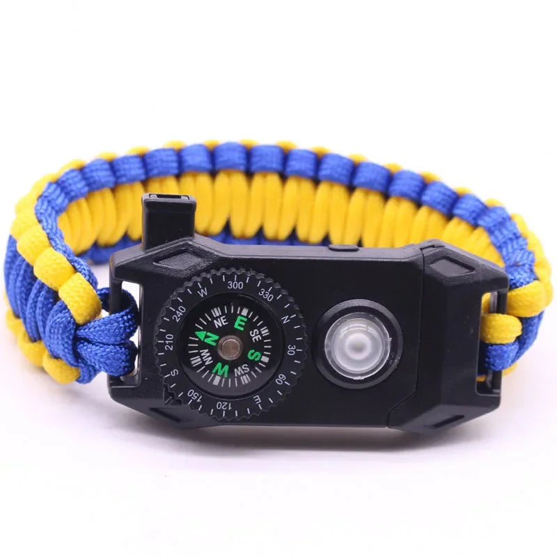 Fashion Men Outdoor LED Light Survival Umbrella Rope SOS Bracelet Emergency