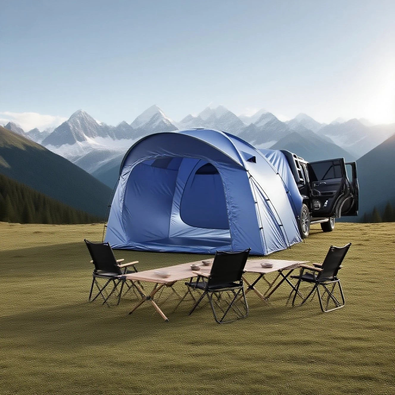 3-4 Person SUV Camping Tent PU4000 Waterproof with Mesh Bug Door