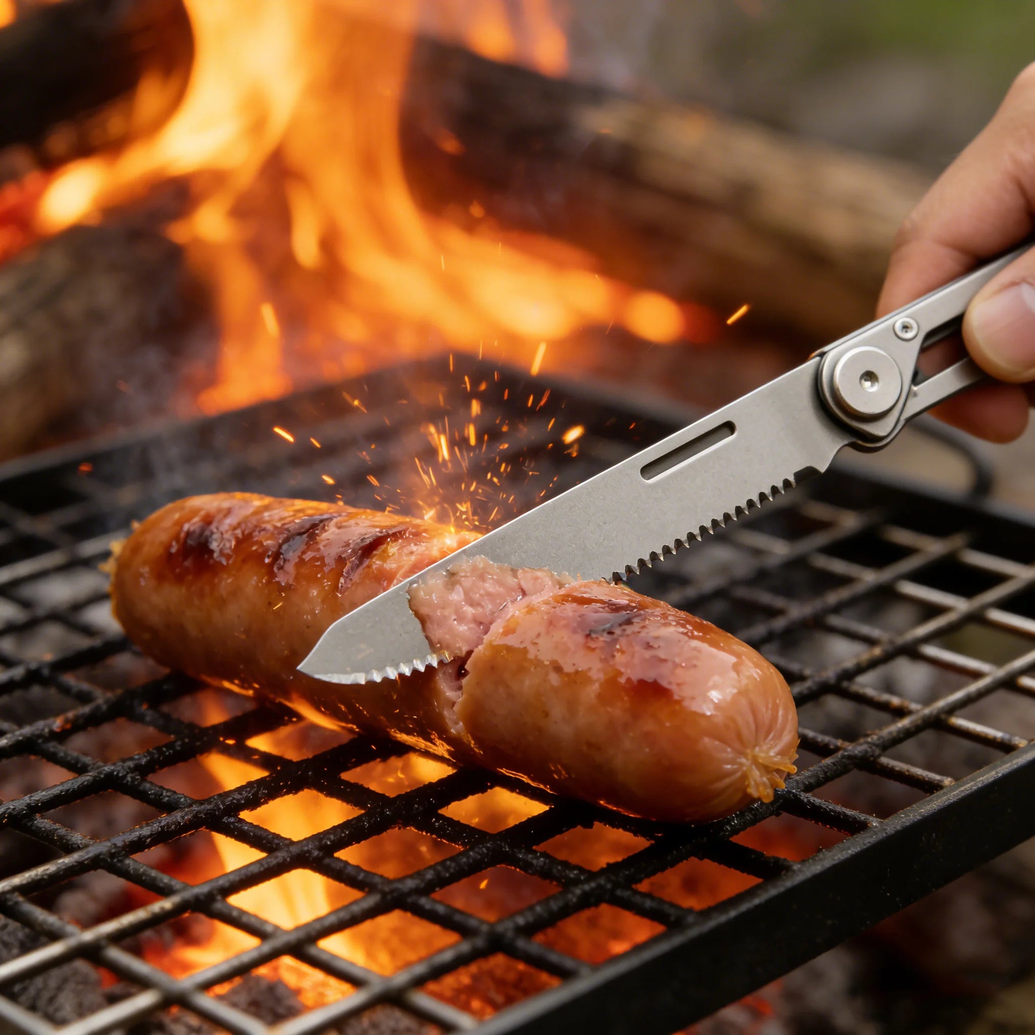 Titanium Folding Spoon and Fork for Camping, Multifunctional combination