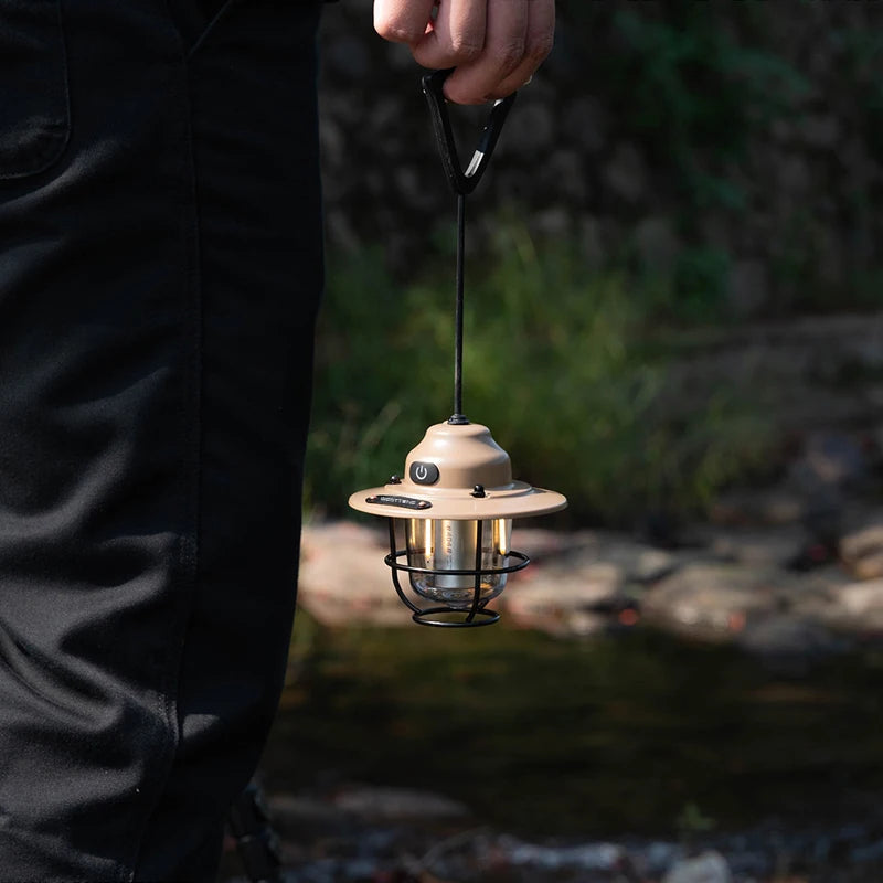 Portable Camping Lanterns Retro Hanging Tent Lamp Waterproof Dimmable Camping