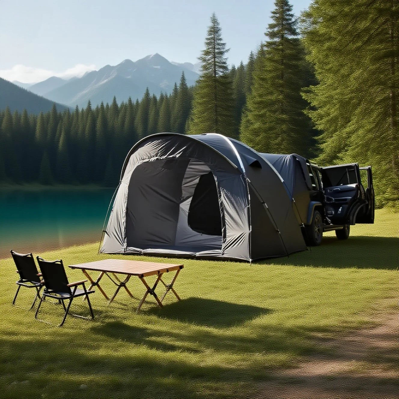 3-4 Person SUV Camping Tent PU4000 Waterproof with Mesh Bug Door