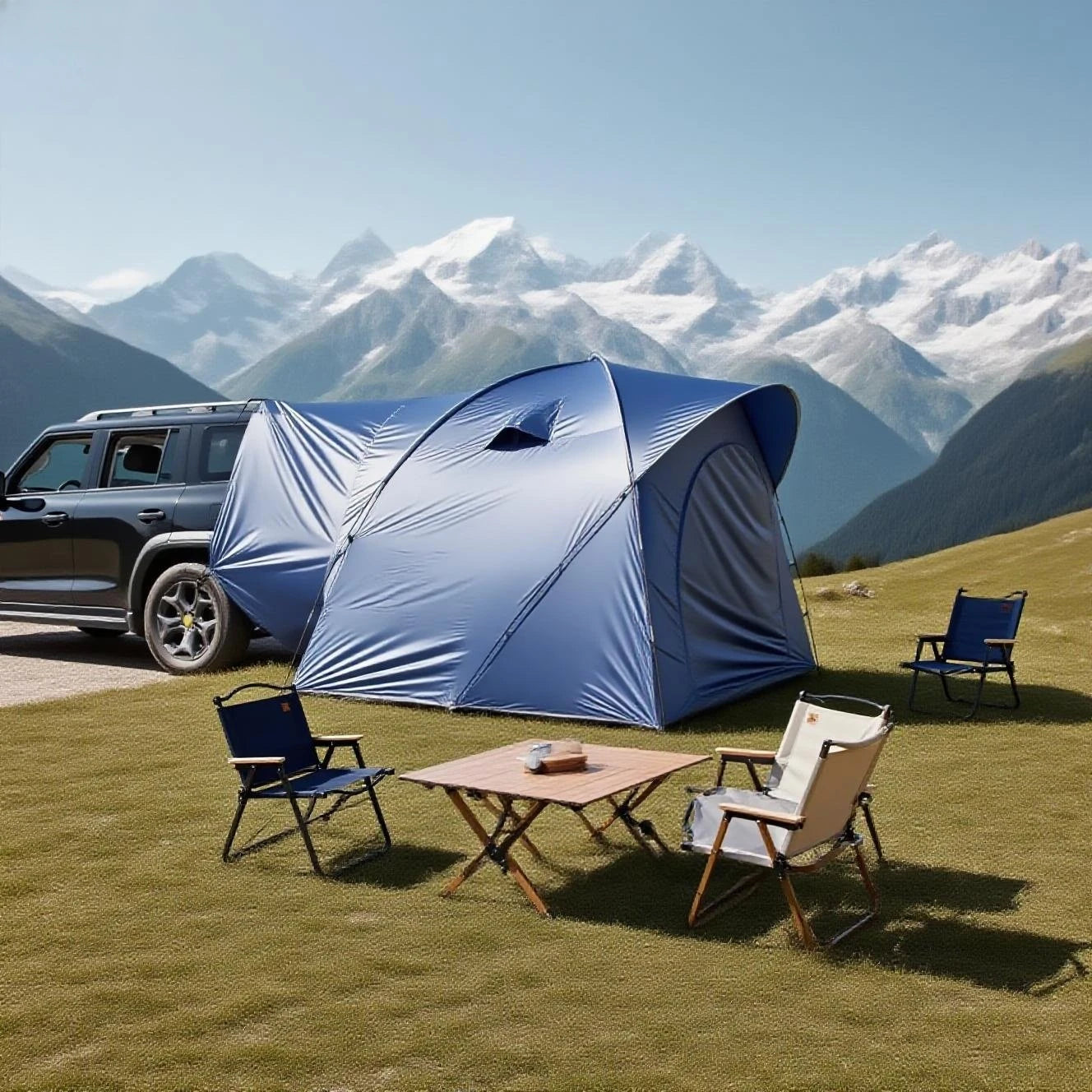 3-4 Person SUV Camping Tent PU4000 Waterproof with Mesh Bug Door