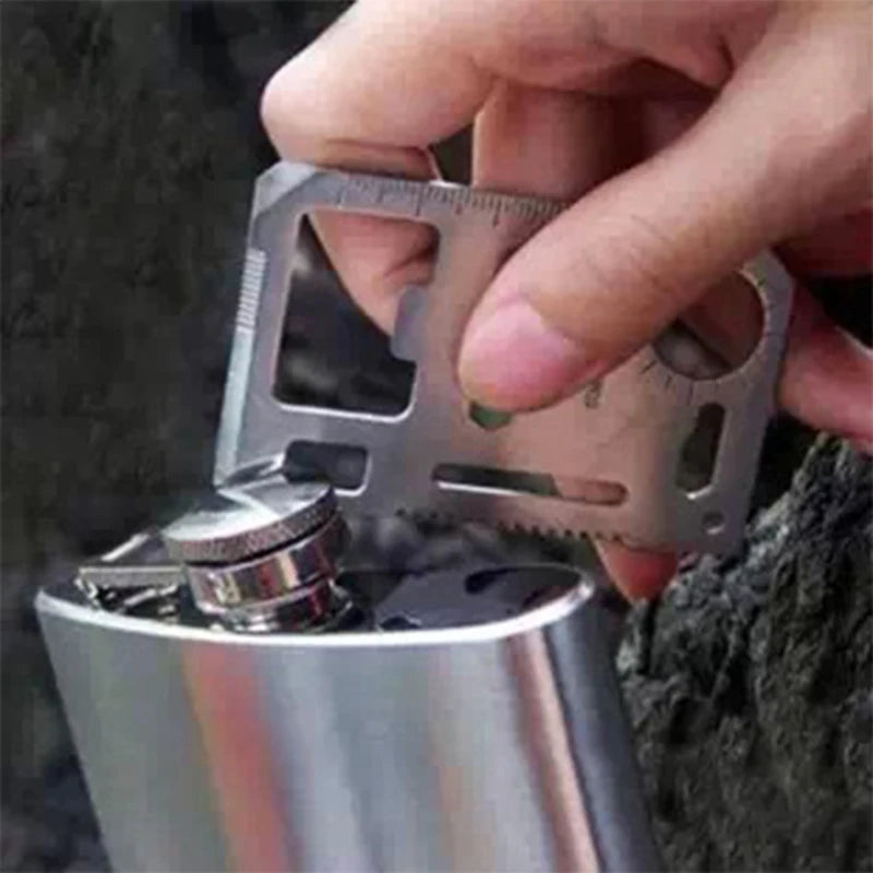 Pocket Tool Multifunction Credit Edc Outdoor Bottle Survive Gear Wallet Kit