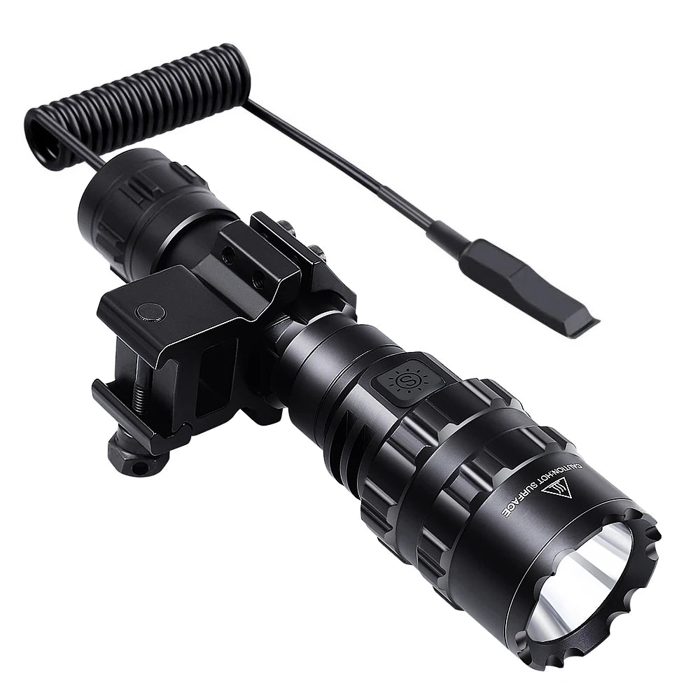 Tactical Flashlight 1600 Lumens USB Rechargeable Torch Waterproof Hunting