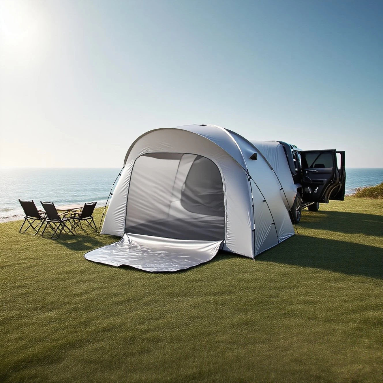 3-4 Person SUV Camping Tent PU4000 Waterproof with Mesh Bug Door