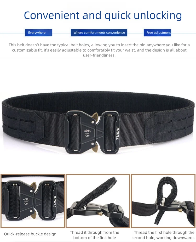 Tactical Belt 2 Inch Quick Release Ronin Camo Belt Metal Outdoor Waist Belt