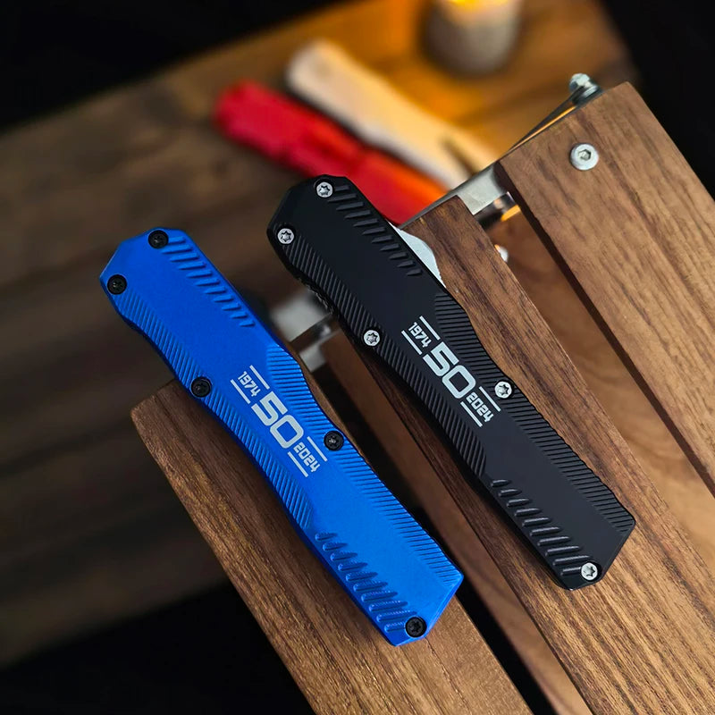 Knife Tech D2 Blade Zinc Aaluminum Handle Survival Pocket Knives Outdoor