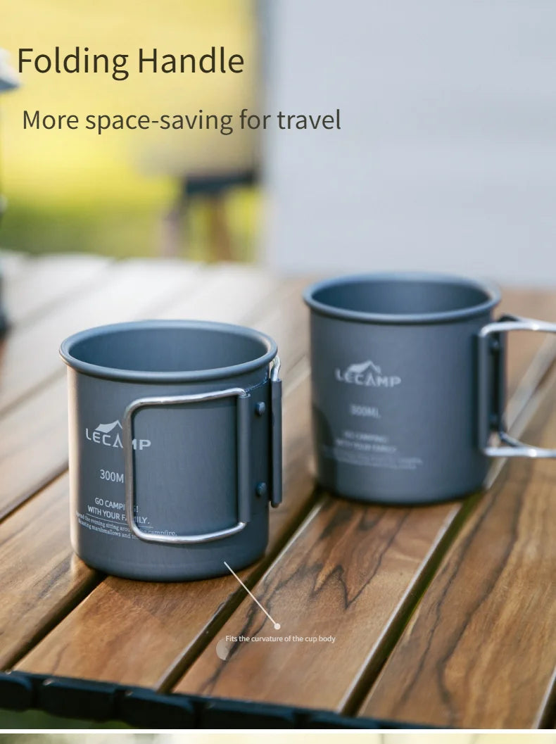 Outdoor Camping Fold Titanium Cup Travel Travel Cooking Set Cooking