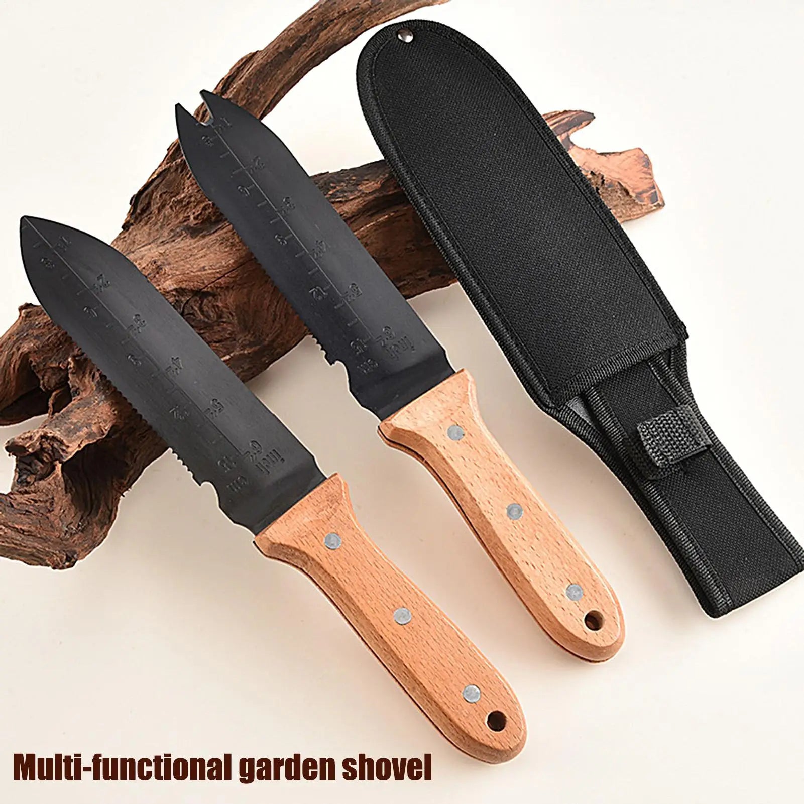 Stainless Steel Garden Shovel Ergonomic Digging Tool with Storage Bag Camping