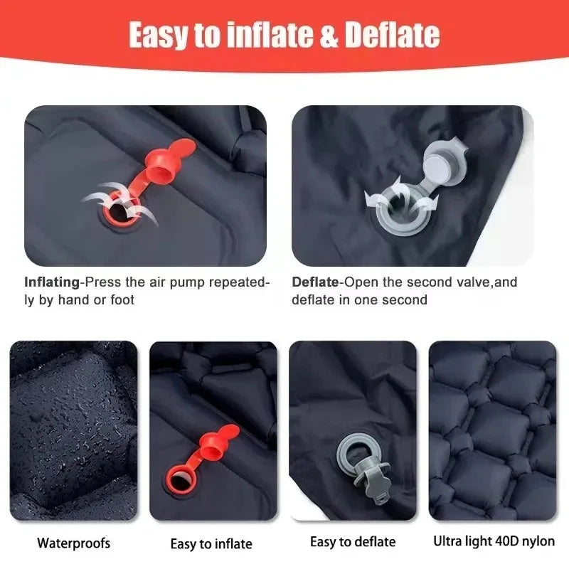 Outdoor Inflatable Camping Mats Air Cushion with Pillow Outdoor Tourist