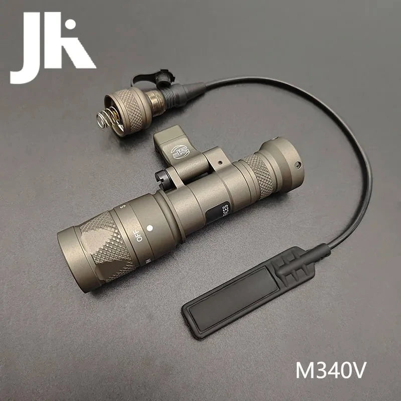 Tactical Flashlight M640 M340 Weapons Scout Light 20MM Picatinny Rail