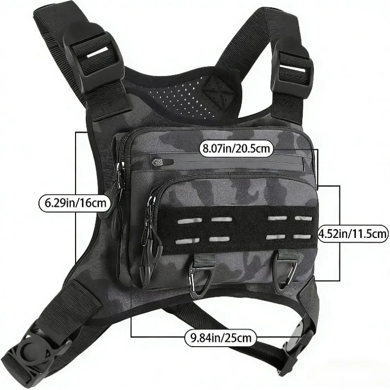 Sports Chest Bag Lightweight Waterproof Tactical Molle Hiking Camping Vest Bag