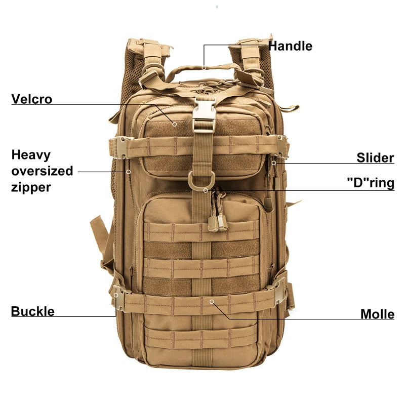 LQARMY Men Mochilas Tactical Backpack 30L Nylon Outdoor Waterproof Bags
