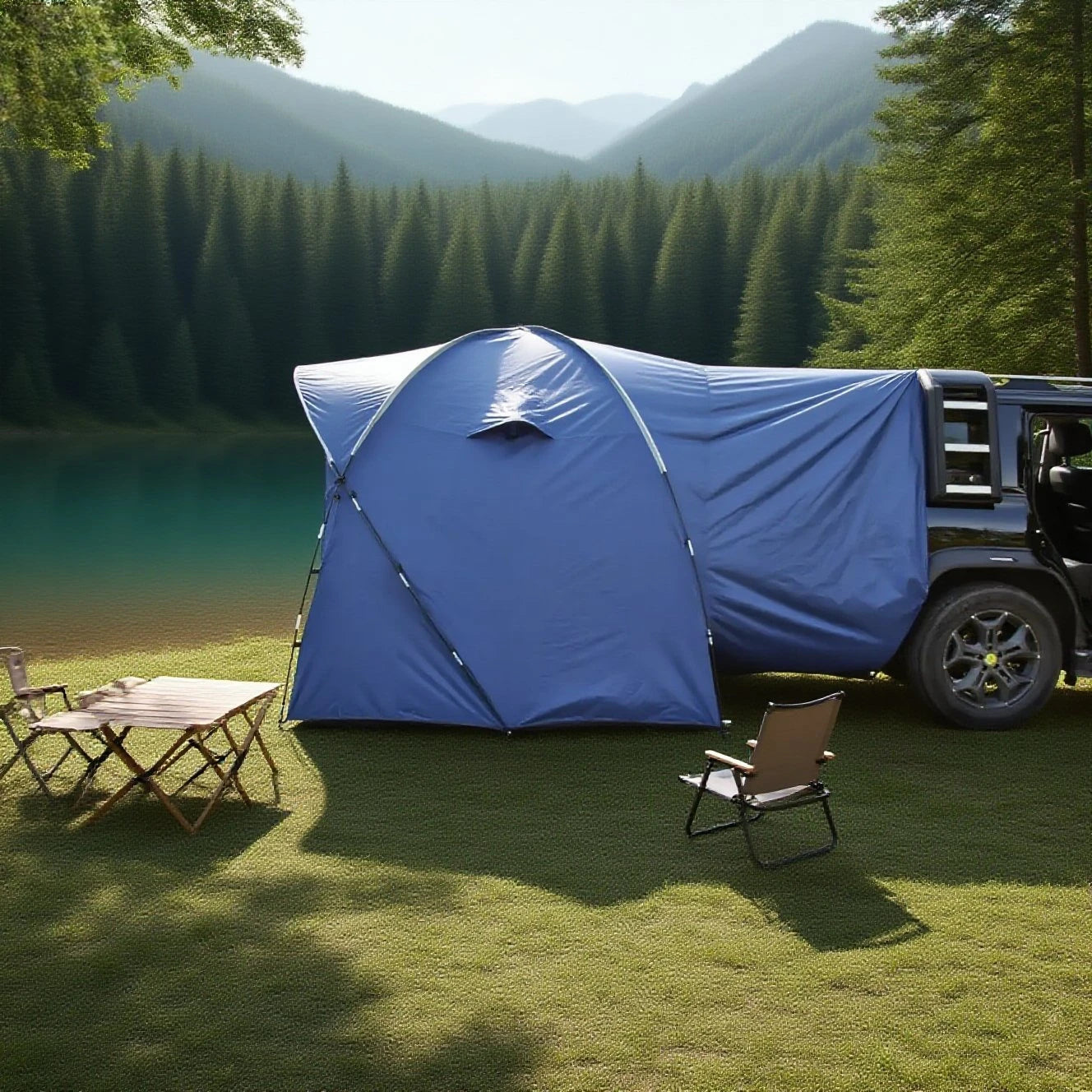 3-4 Person SUV Camping Tent PU4000 Waterproof with Mesh Bug Door