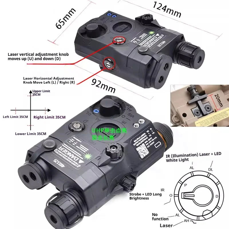 Tactical Airsoft Red Dot Green Blue IR Fill Light Laser Indicator Weapon Scout Light