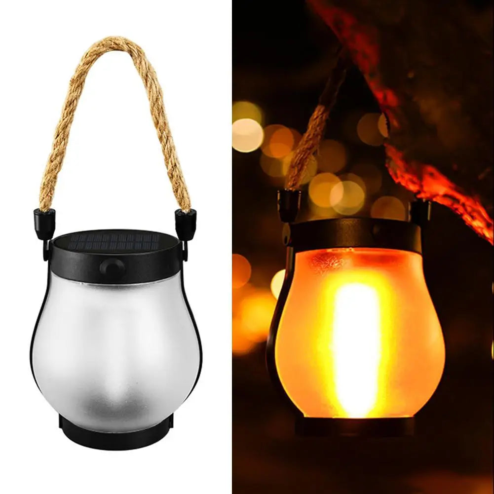 USB Rechargeable Camping Light Solar Flame Lights Waterproof  Outdoor Lights