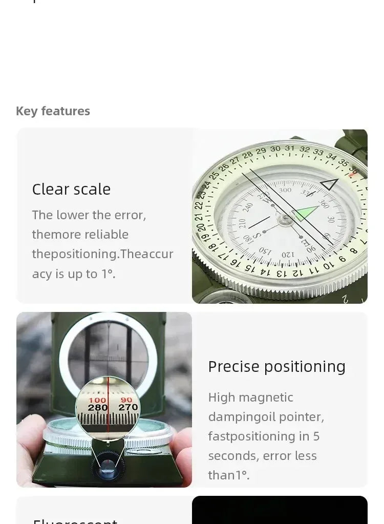 High Precision Professional Outdoor Camping Military Tactical Compass