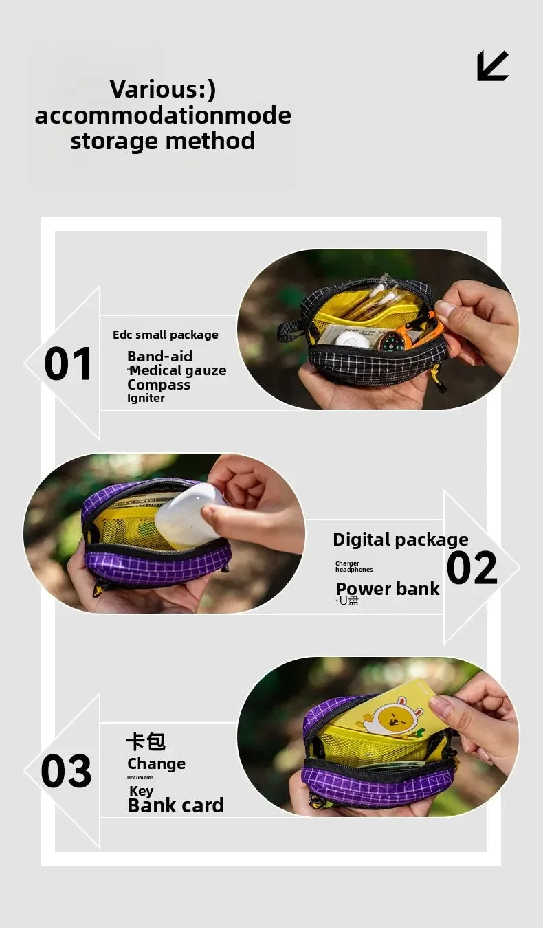 Tactical Utility Bag Durable Waterproof Zipper Mesh Pocket D Buckle Camping