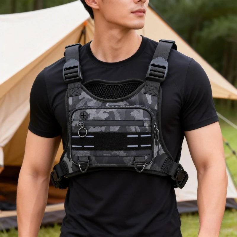 Sports Chest Bag Lightweight Waterproof Tactical Molle Hiking Camping Vest Bag
