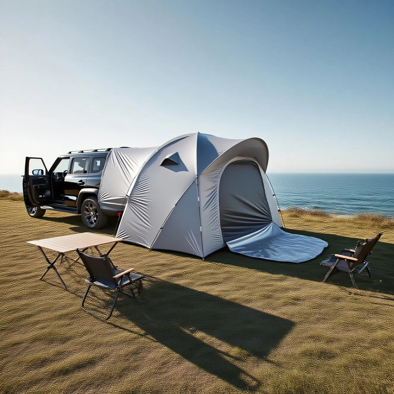 3-4 Person SUV Camping Tent PU4000 Waterproof with Mesh Bug Door