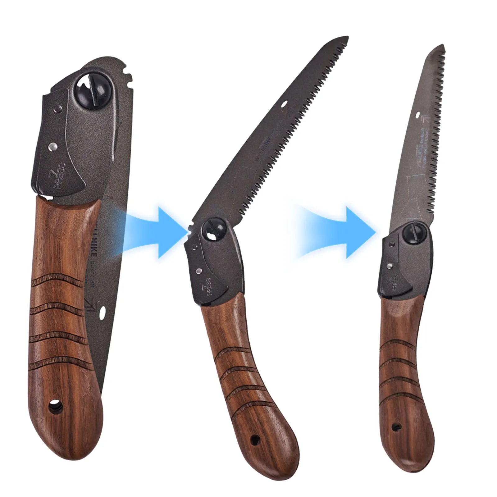 Folding Camp Saw Steel Walnut Wood Handle Camping Saw Cutting Camping