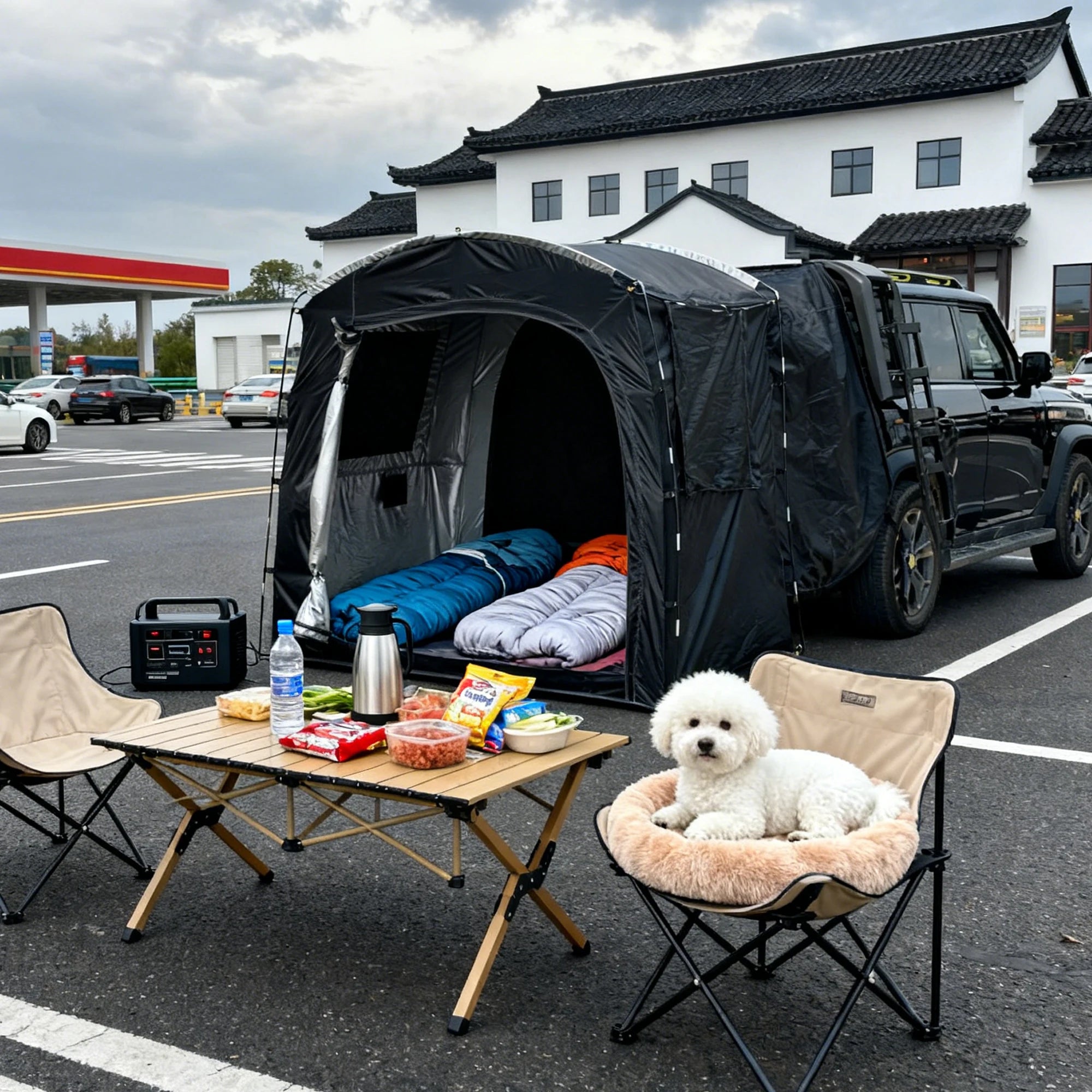 2-Person SUV Tailgate Tent Easy Setup Waterproof Outdoor Camping Van