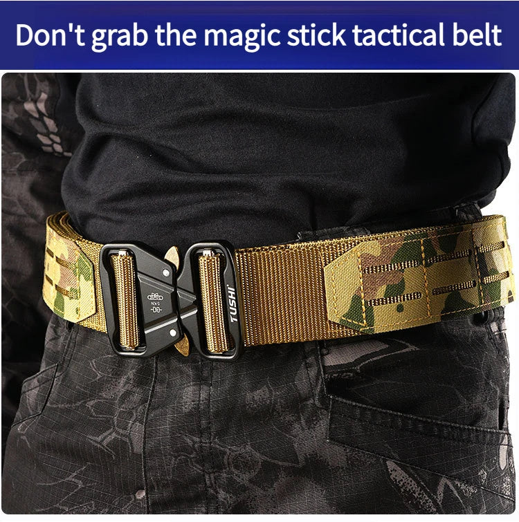 Tactical Belt 2 Inch Quick Release Ronin Camo Belt Metal Outdoor Waist Belt