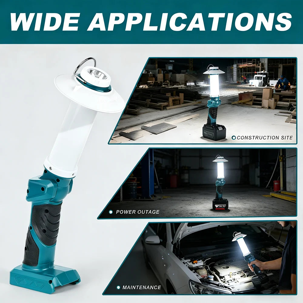 Portable Flashlight for Makita V20 Battery 800LM LED Work Light Cordless Floodlight