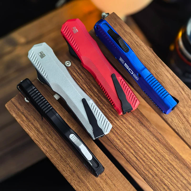 Knife Tech D2 Blade Zinc Aaluminum Handle Survival Pocket Knives Outdoor