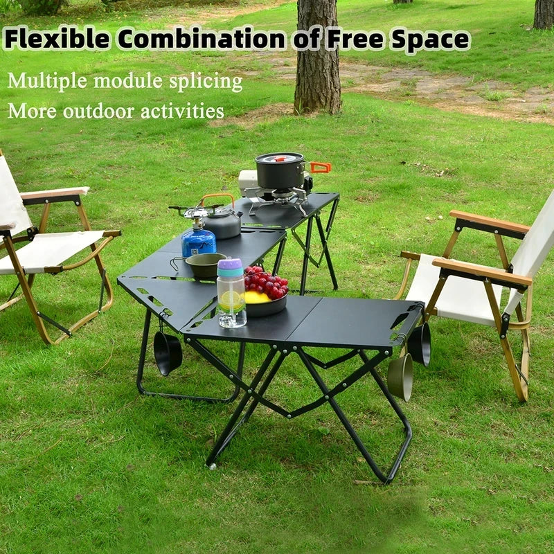 Lightweight Foldable Beach Camping Picnic Table Hollow Hanging Slots