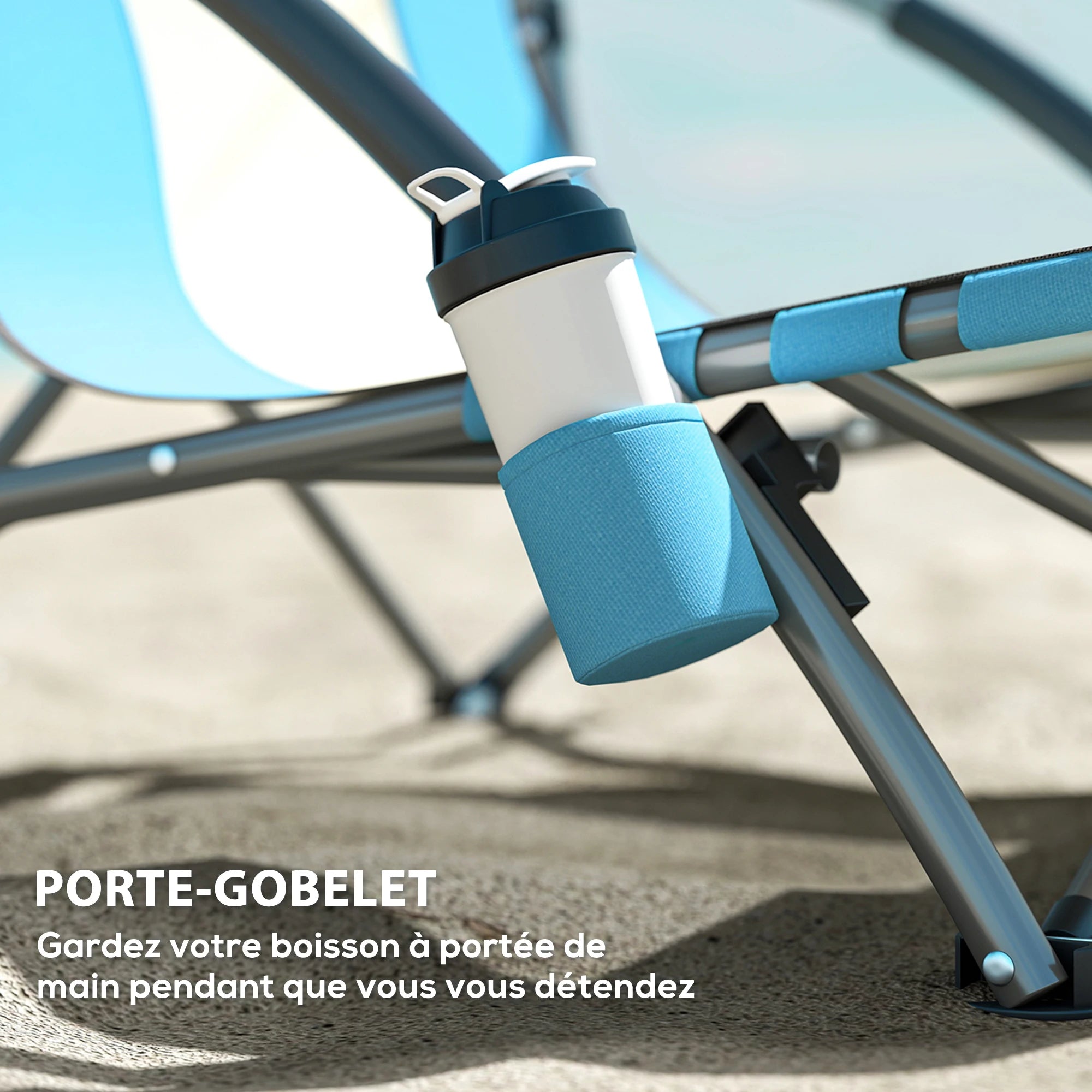 Beach Chairs Foldable Lightweight Folding Camping Chairs Carry Bag Cup