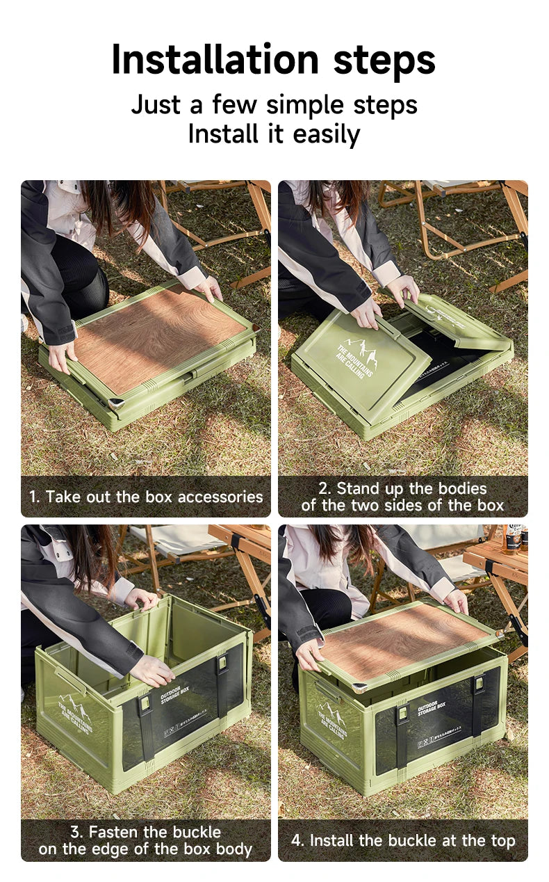 UFORU Multilayer Thickened Folding Storage Box with Lid Ideal for Outdoor