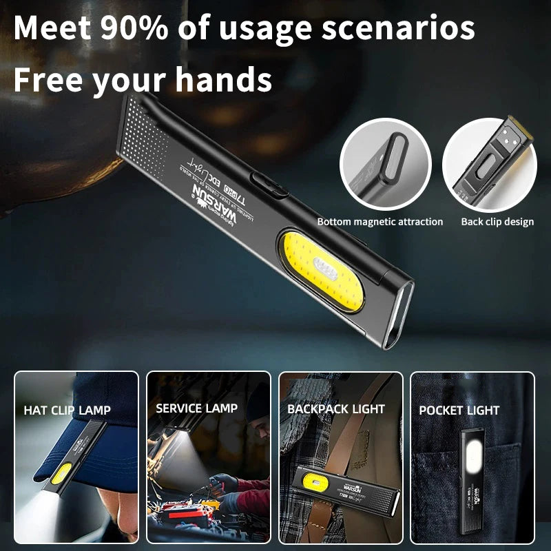 1PCS NEW USB-C Keychain Flashlight - Rechargeable LED Mini Torch Pocket Light