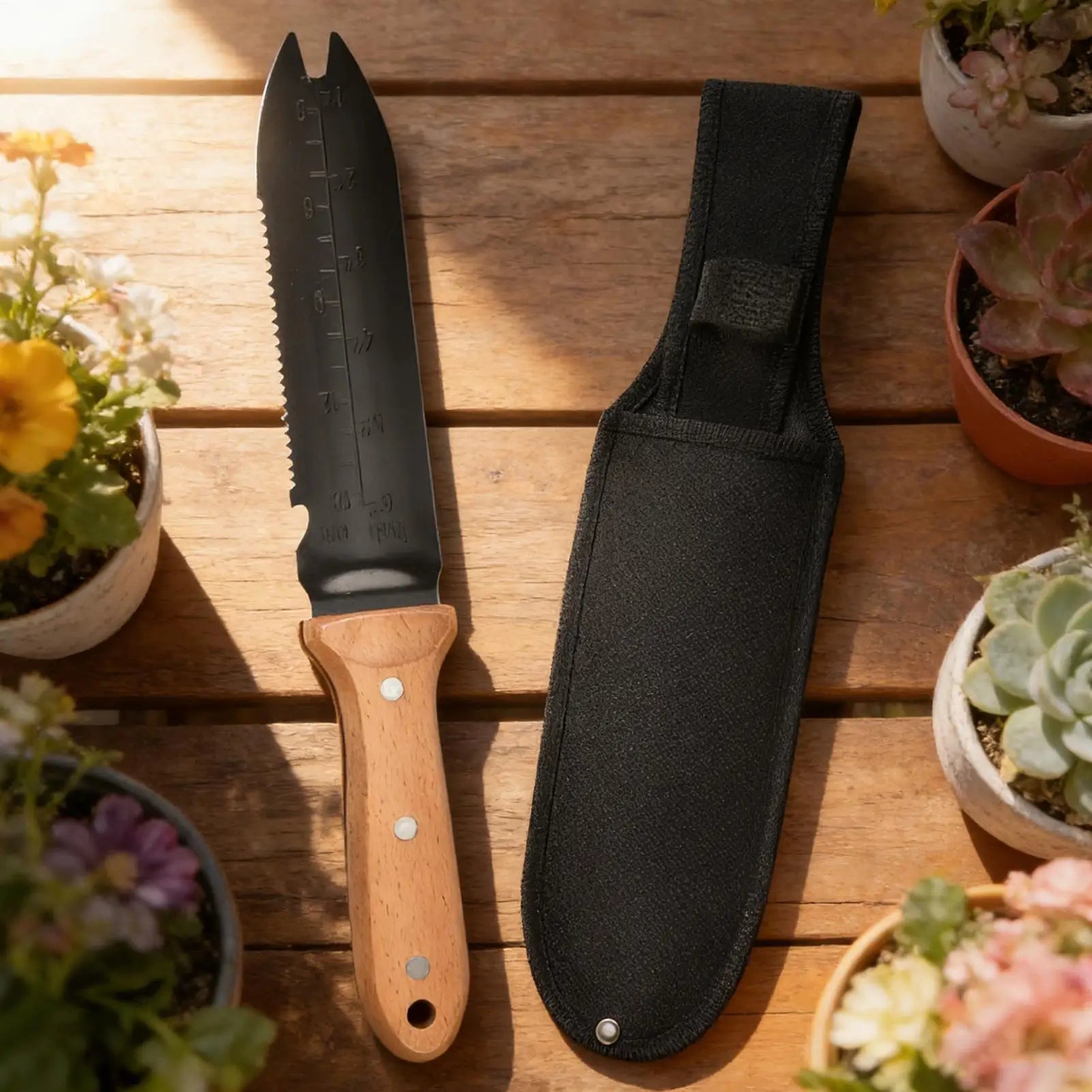 Stainless Steel Garden Shovel Ergonomic Digging Tool with Storage Bag Camping