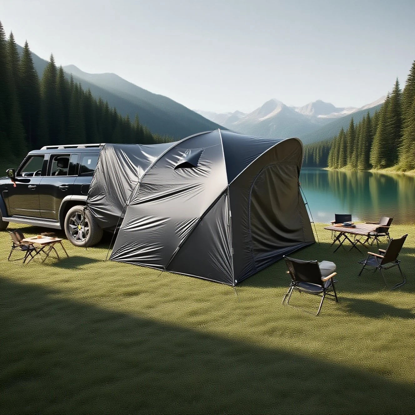 3-4 Person SUV Camping Tent PU4000 Waterproof with Mesh Bug Door