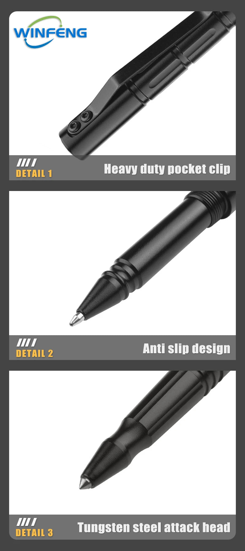Self Defense Tactical Pen Security Protection EDC Tool BallPoint Pen