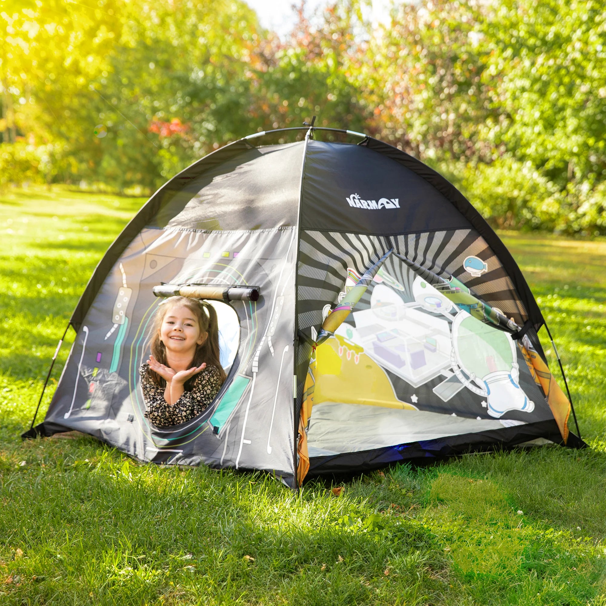 Kids Play Tent - Imaginative Popup Space Tent for Indoor Outdoor Fun