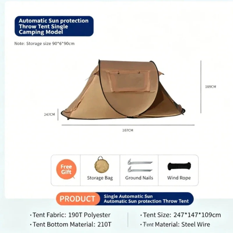 1-2 Person Automatic Camping Tent Instant Pop Up Tent Waterproof Tent