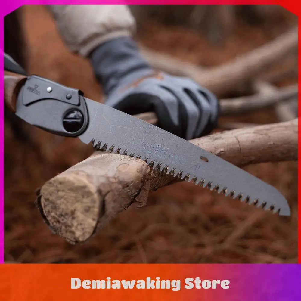 Folding Camp Saw Steel Walnut Wood Handle Camping Saw Cutting Camping