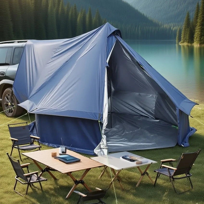 Camping Tent with Chimney & Stove Vent - 6-8 Person PU4000 Waterproof, Quic